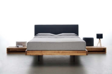 orig. SMOOTH elegantes modernes Bett Design massiv aus Holz Polster Kopfteil